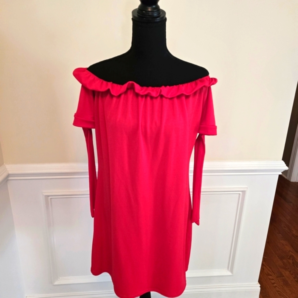 Boohoo Plus Fuchsia Ruffle Dress - Picture 4 of 6